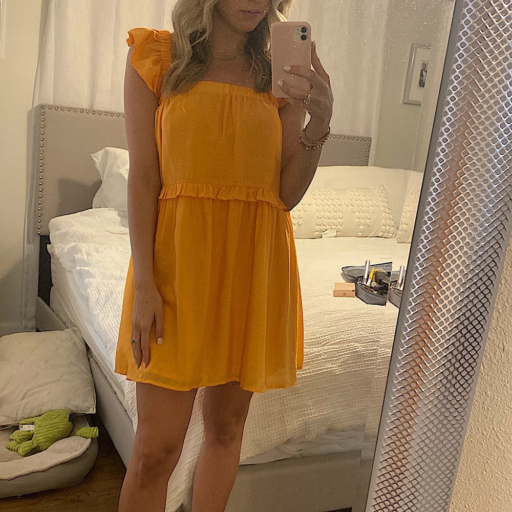 Vici Orange Baby Doll Style Dress